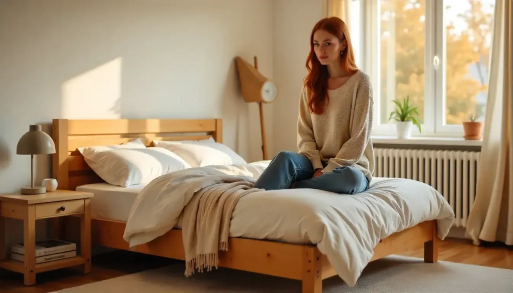 Wooden decor for bed