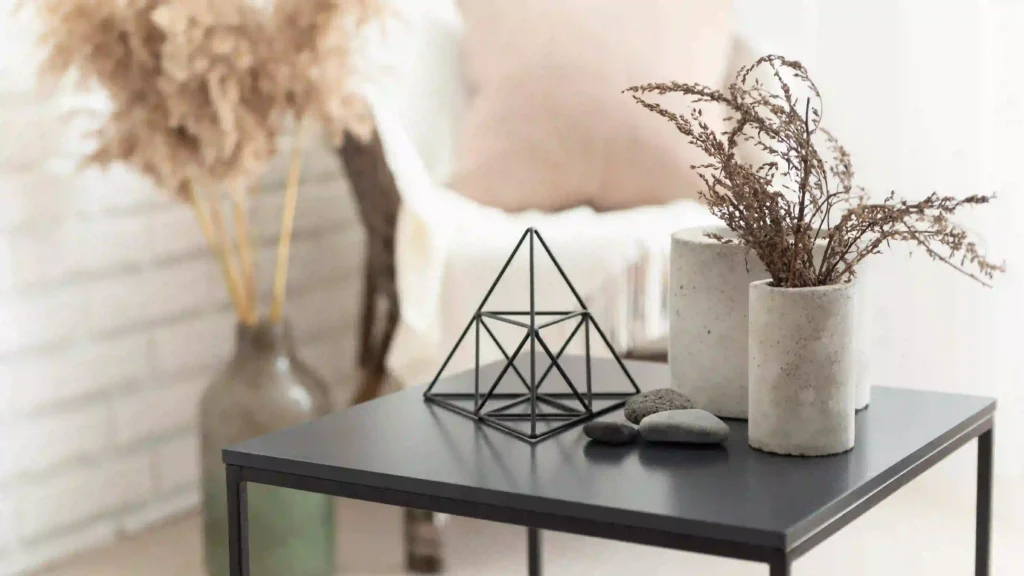 Beautifully styled modern interior with balanced furniture, décor, and natural lighting – space styling inspiration