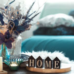 Still life with wooden inscription home, in the living room .